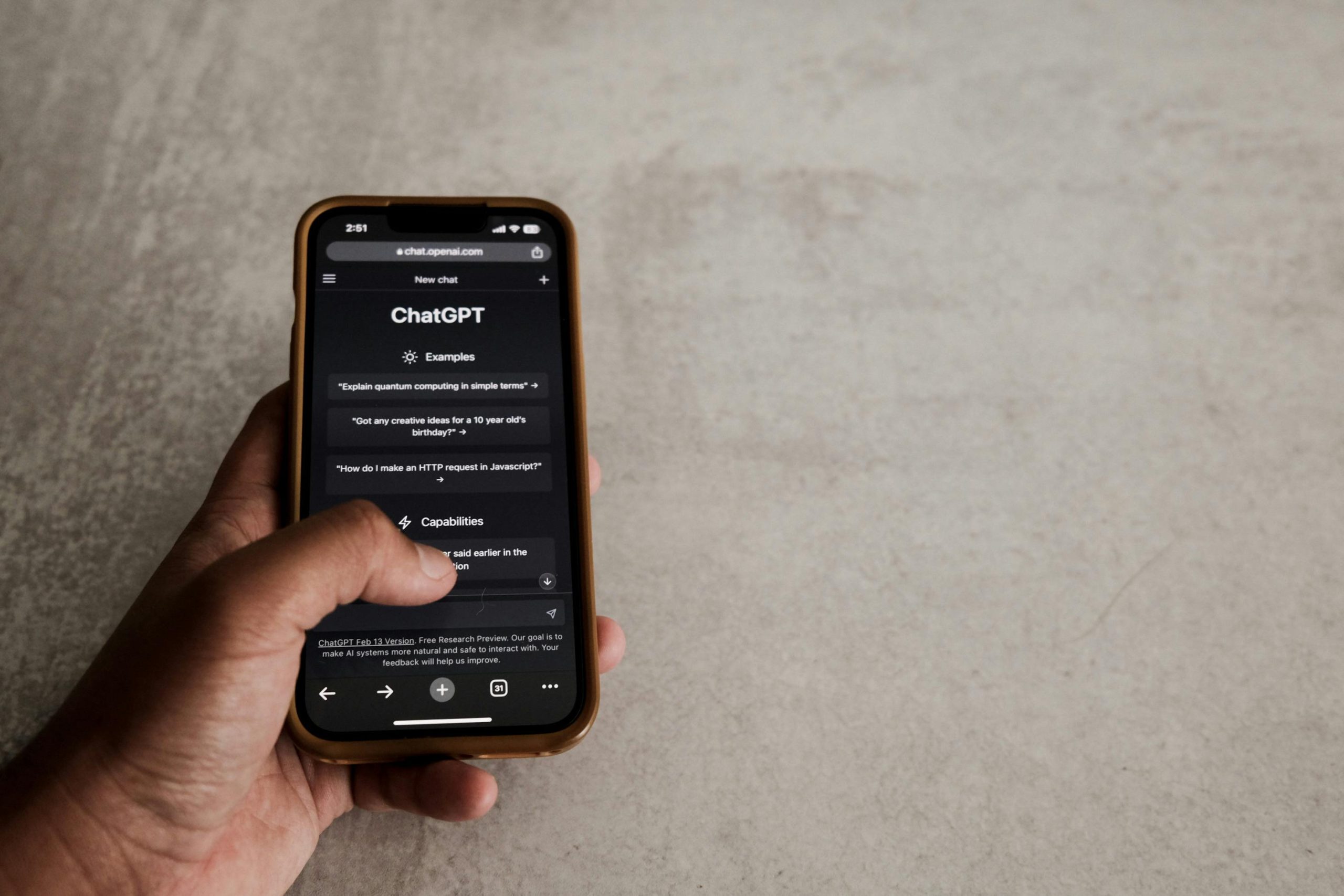 Close-up of a Smartphone Displaying a Conversation with ChatGPT